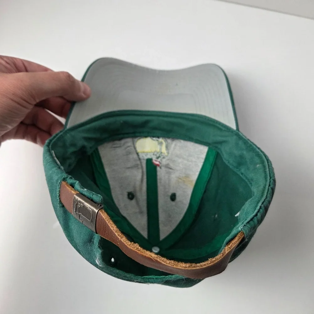 Masters American Needle Hat Cap Leather Strap Back Green Flag Tour Augusta Golf